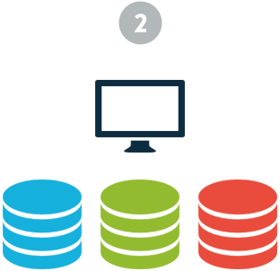 Single application with separate databases per tenant.